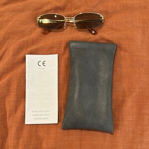Gold Sunglasses with Gray Case